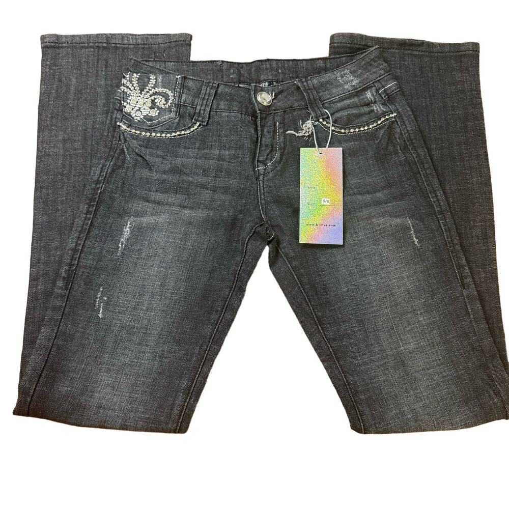 D-Fuz Premium Denimwear Skinny Bootcut Rhinestone Women's Jeans Size 5/6